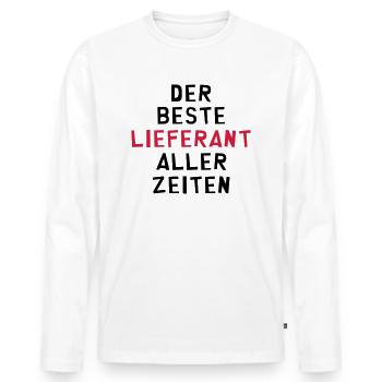 Lieferant Lieferantin Liefern Fahrer Kurier Auto - Männer Premium Bio Langarmshirt - Weiß - Vorne - Nico (187cm)