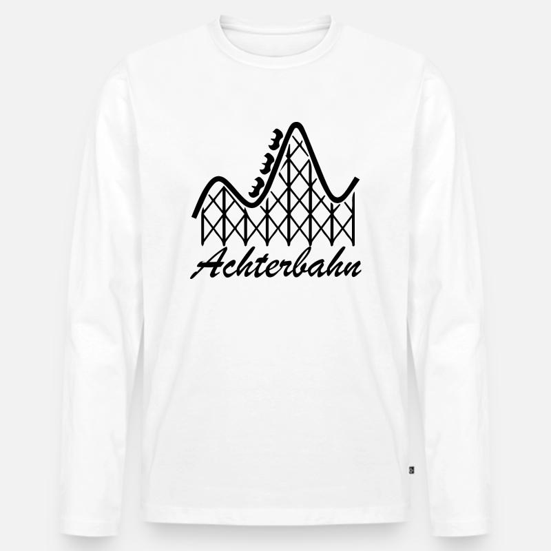Rollercoaster Achterbahn - Männer Premium Bio Langarmshirt - Weiß