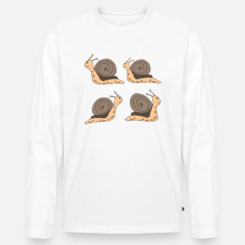 Schnecken - Männer Premium Bio Langarmshirt - Weiß