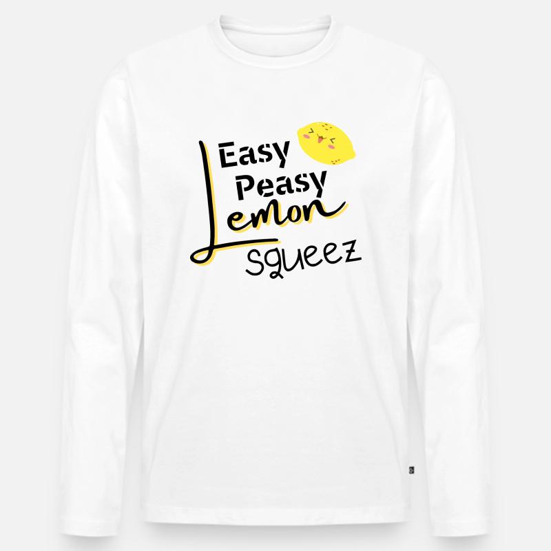 Easy Peasy Zitrone Squeezy - Männer Premium Bio Langarmshirt - Weiß