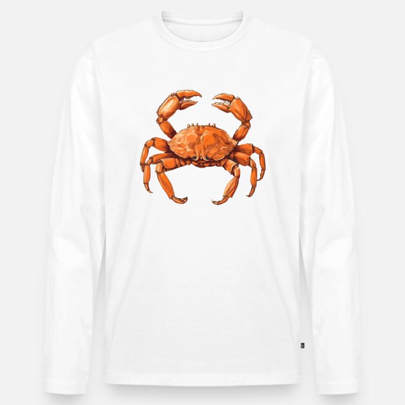 Die Krabbe - Männer Premium Bio Langarmshirt - Weiß