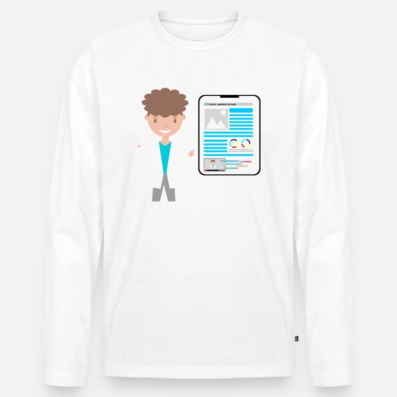 Morbus Perthes - Männer Premium Bio Langarmshirt - Weiß