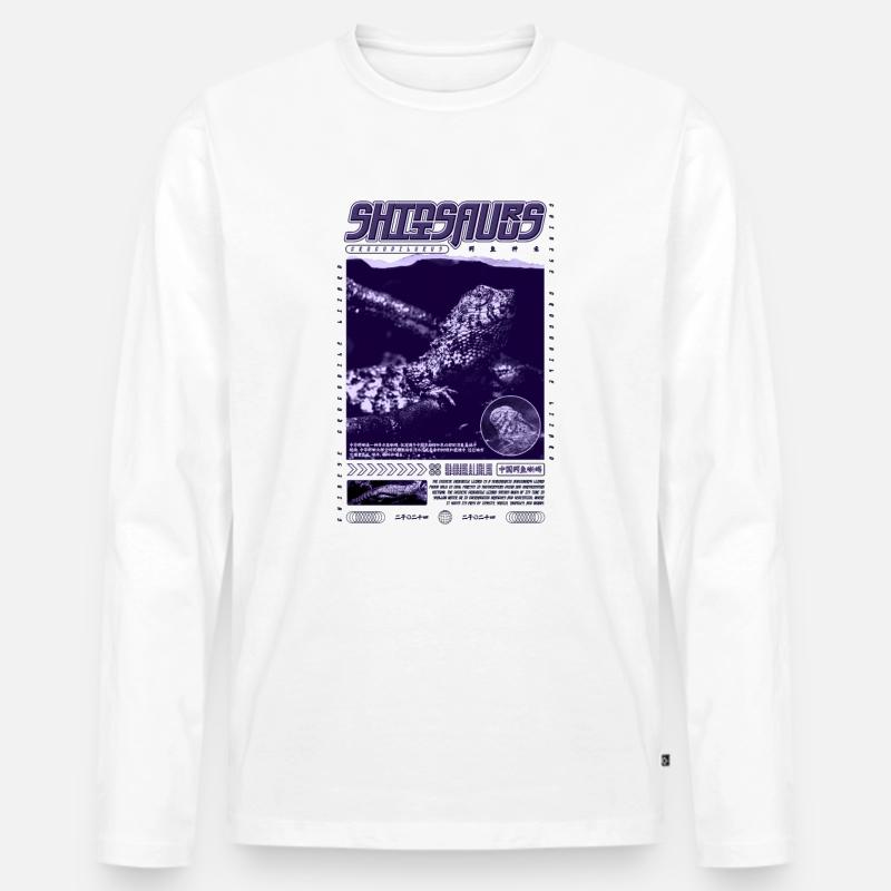 Chinesisches Krokodil Eidechse Shinisaurus Crocodilurus - Männer Premium Bio Langarmshirt - Weiß