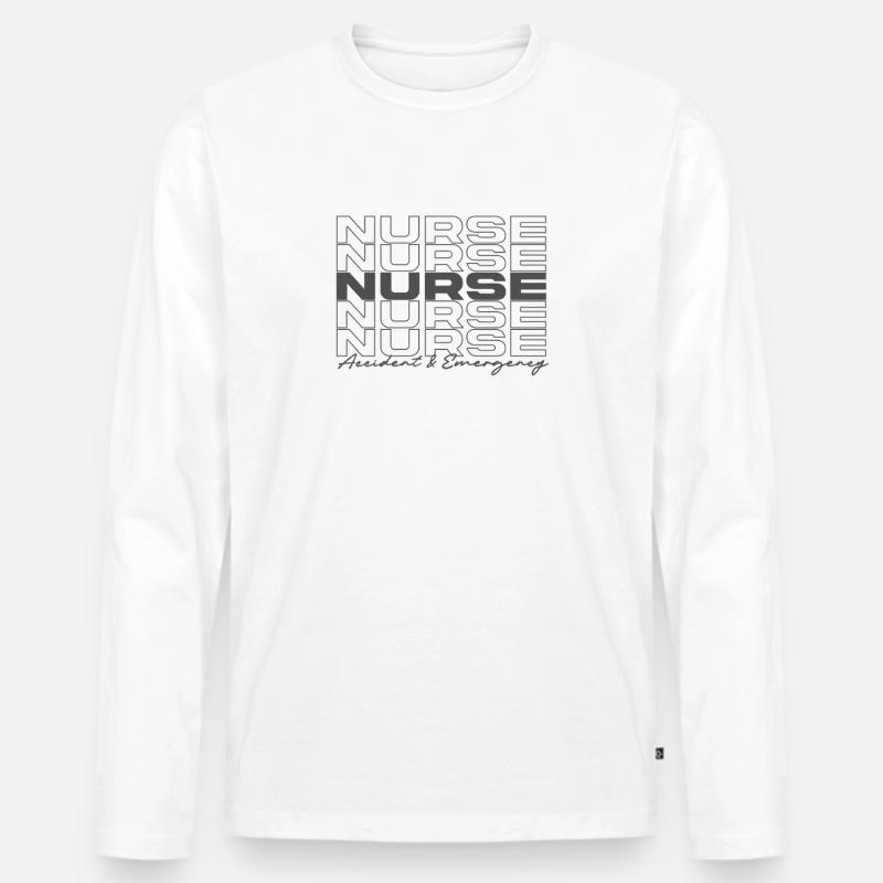 Unfall- und Notfallkrankenschwester Krankenschwestern Stilvoll - Männer Premium Bio Langarmshirt - Weiß