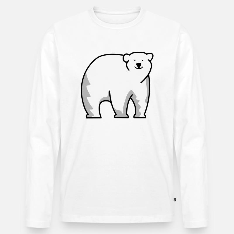 Eisbär - Männer Premium Bio Langarmshirt - Weiß