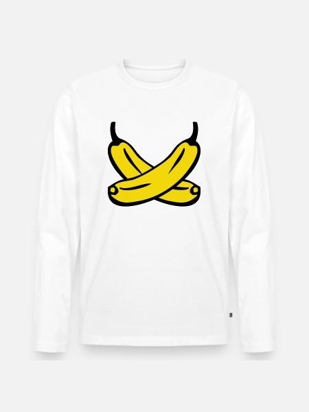 Bananen - Männer Premium Bio Langarmshirt - Weiß