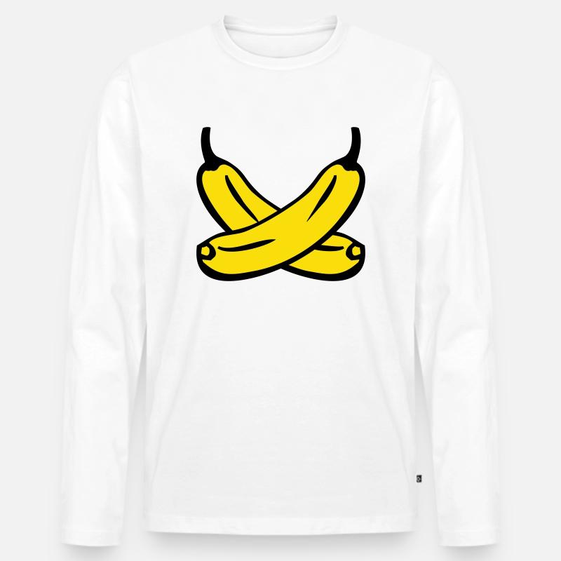 Bananen - Männer Premium Bio Langarmshirt - Weiß