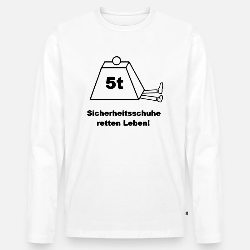 Sicherheitsschuhe - Männer Premium Bio Langarmshirt - Weiß