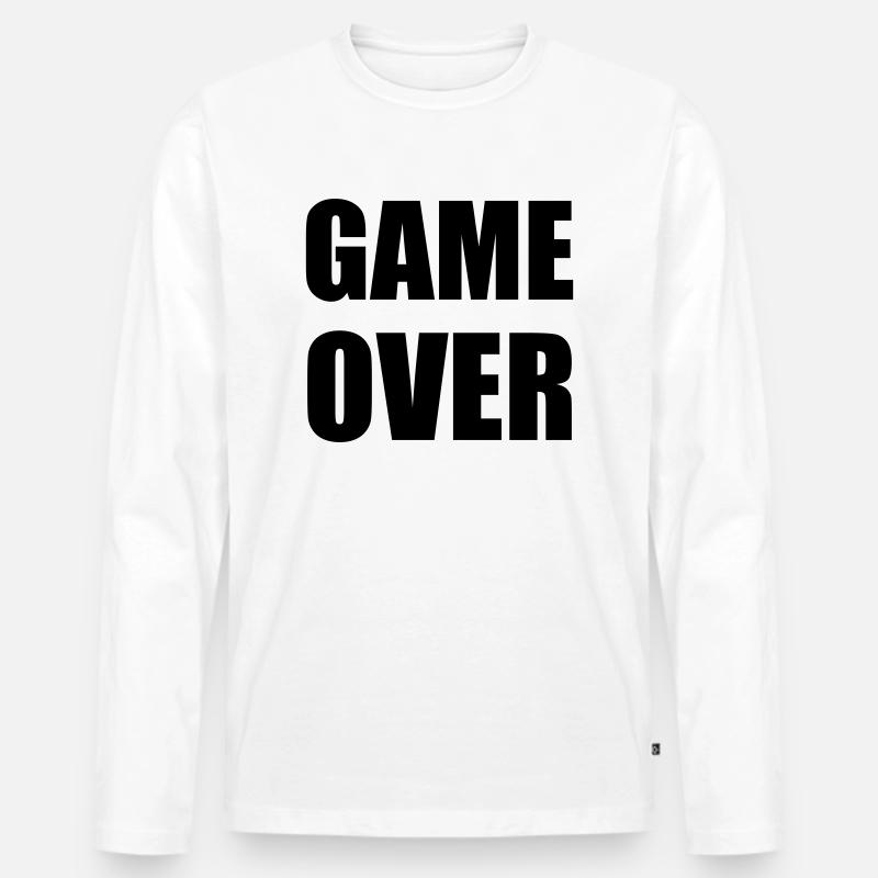 game over - Männer Premium Bio Langarmshirt - Weiß