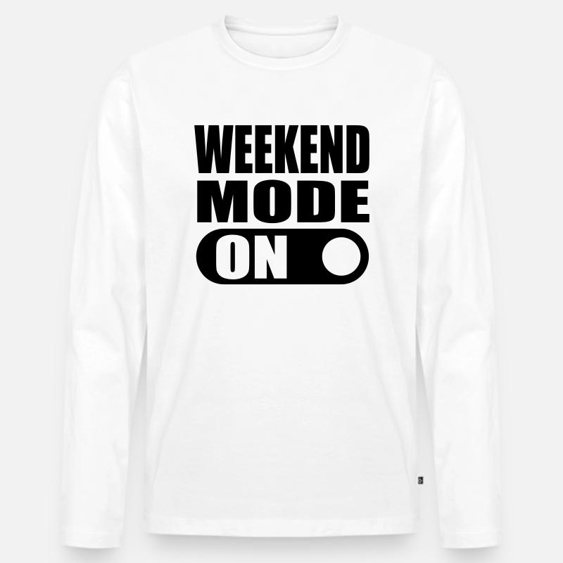 weekend mode on - Männer Premium Bio Langarmshirt - Weiß