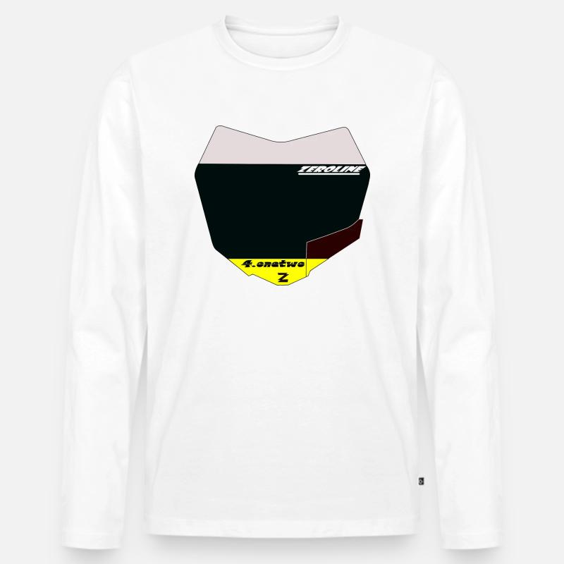 Numberplate_ - Männer Premium Bio Langarmshirt - Weiß