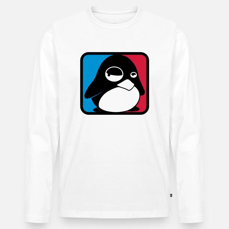 TUX Leauge, LINUX - Männer Premium Bio Langarmshirt - Weiß