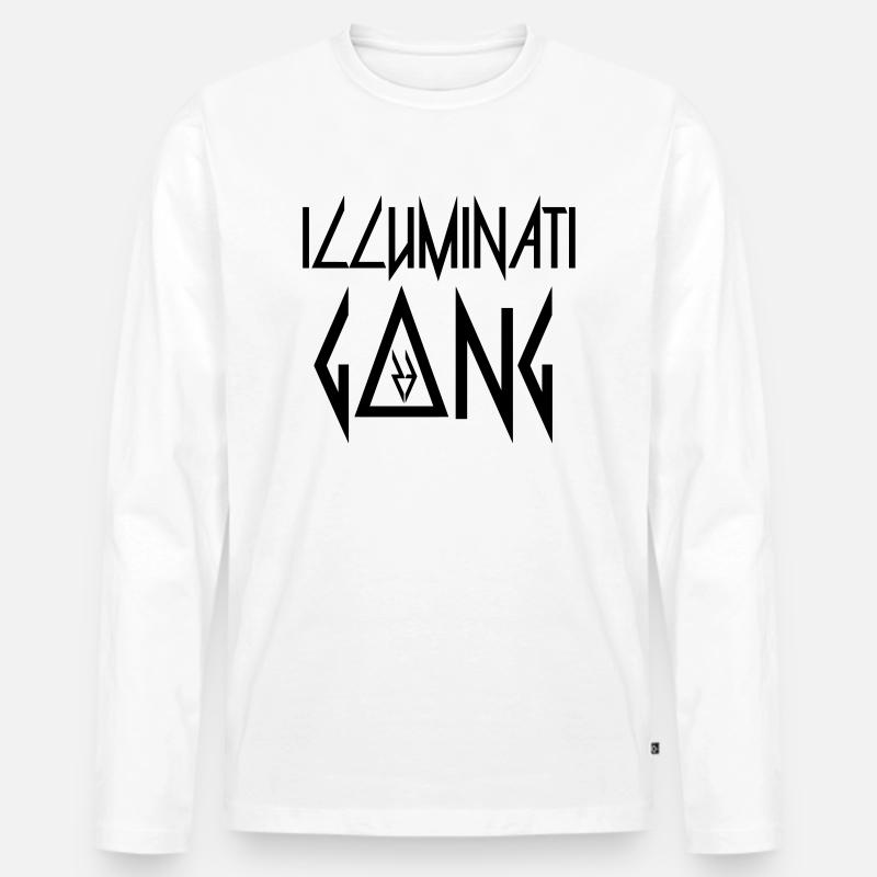 Illuminati G▲ng - Männer Premium Bio Langarmshirt - Weiß