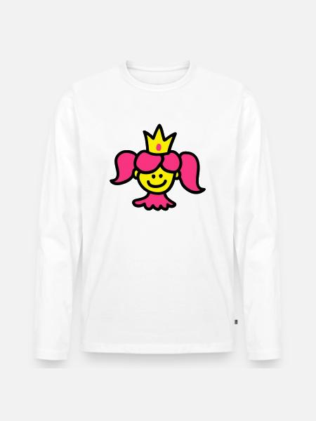 Princess with crown 3 - Men's Premium Organic Long Sleeve Shirt - white