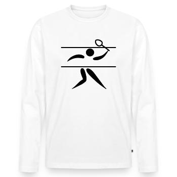 badminton os - T-shirt manches longues Premium bio Homme - blanc - Devant - Nico (187cm)