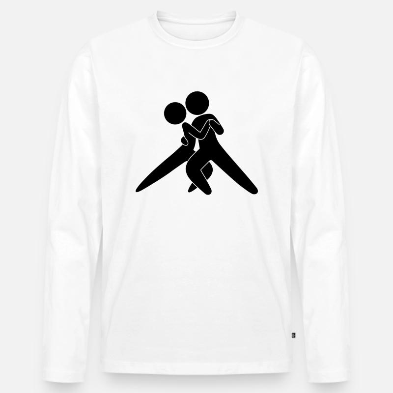 Tango Tänzer - Männer Premium Bio Langarmshirt - Weiß
