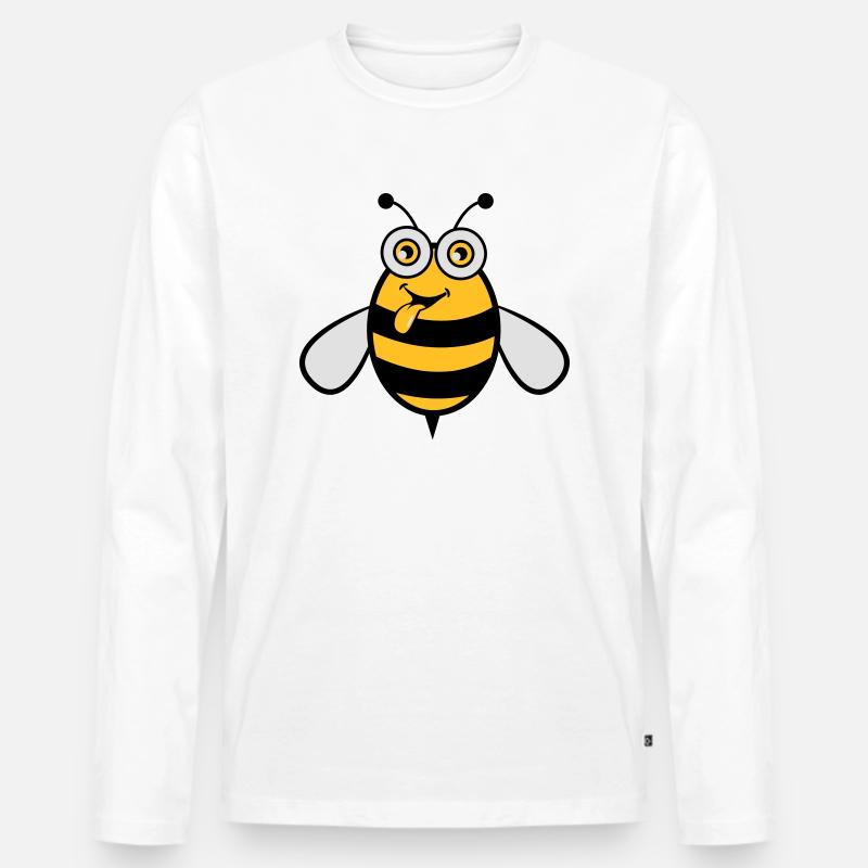 Biene witzig süss lustig - Männer Premium Bio Langarmshirt - Weiß