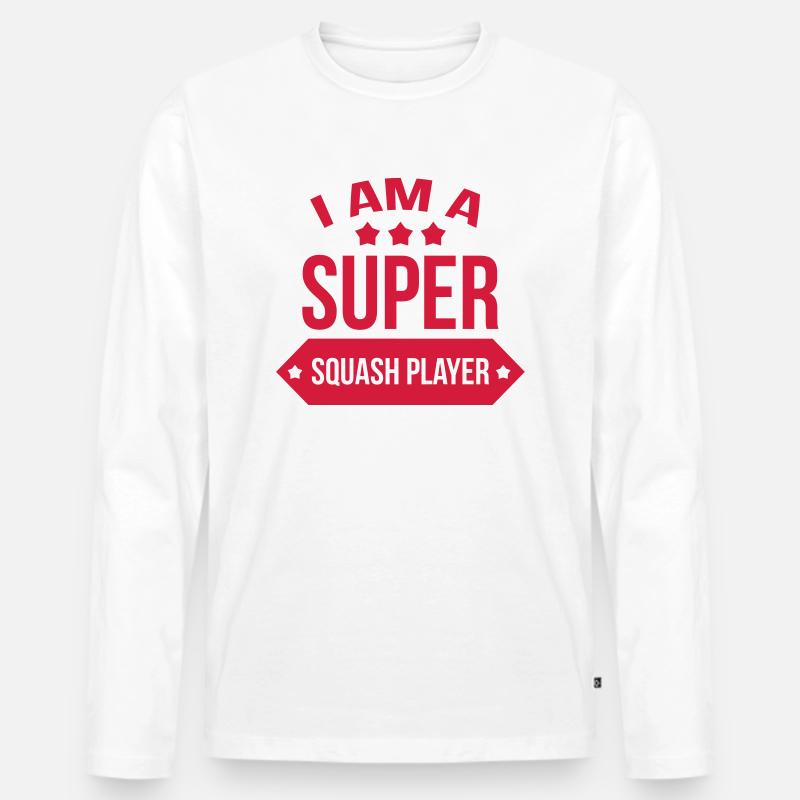 Super Squash Player / Sport - Männer Premium Bio Langarmshirt - Weiß