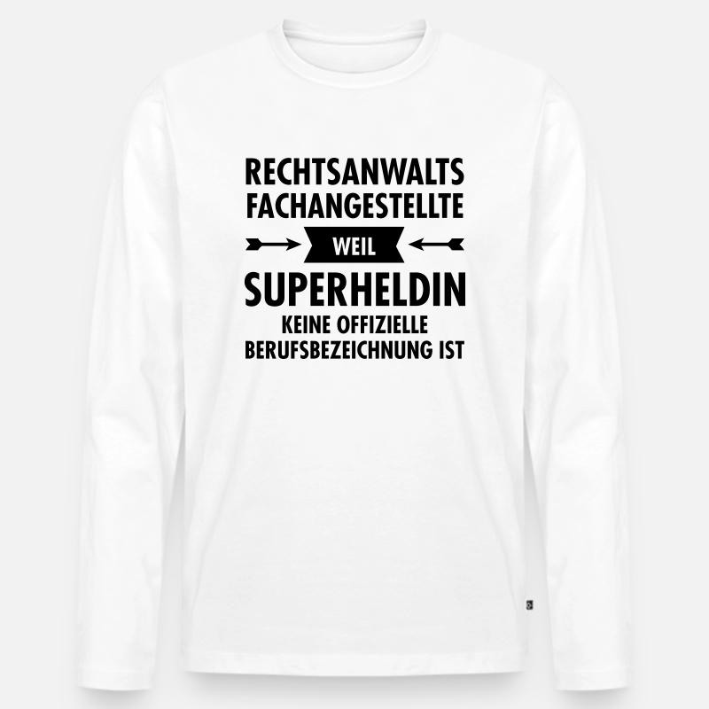 Rechtsanwaltsfachangestellte - Superheldin - Männer Premium Bio Langarmshirt - Weiß