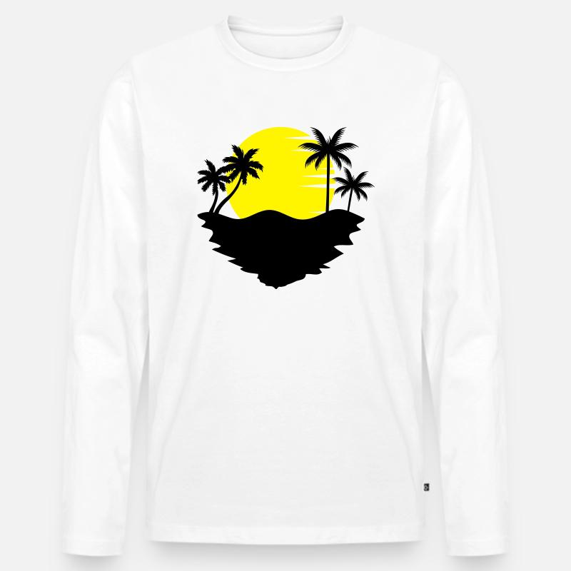 palm_sun - Männer Premium Bio Langarmshirt - Weiß