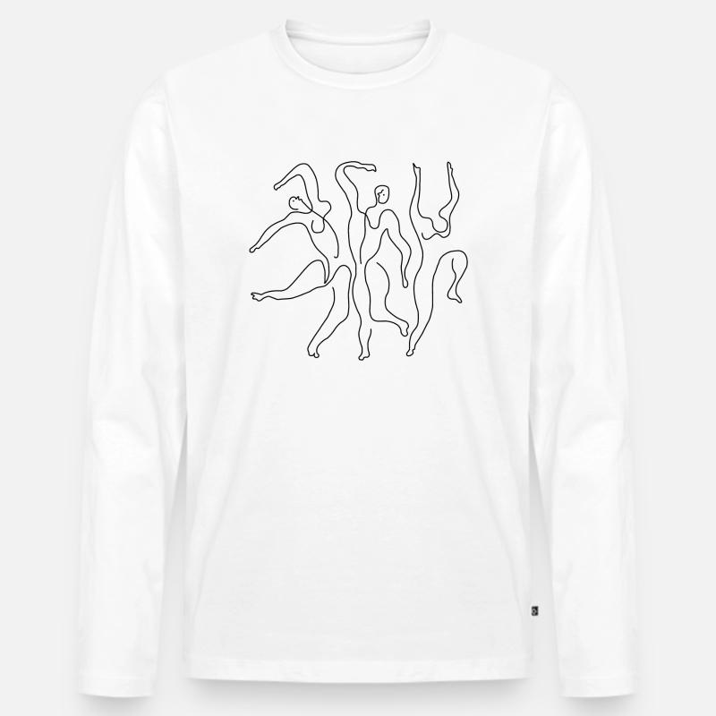 Picasso "Drei Tänzer" - Männer Premium Bio Langarmshirt - Weiß