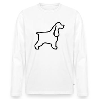 Plan cocker anglais - T-shirt manches longues Premium bio Homme - blanc - Devant - Nico (187cm)