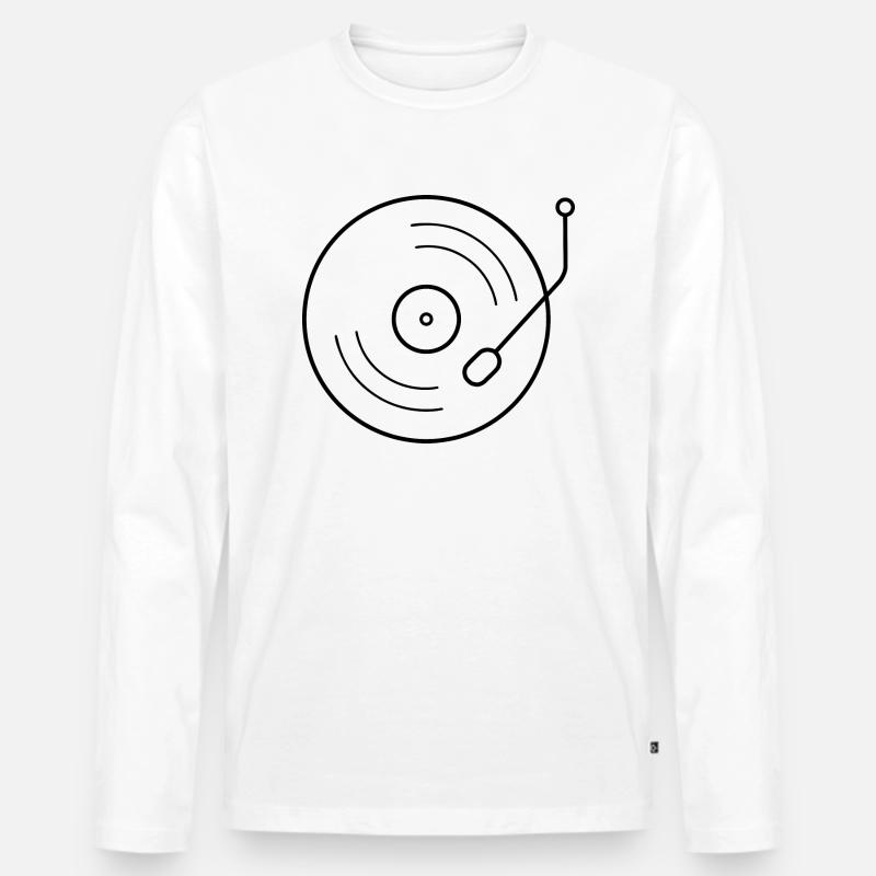 Turntable Vinyl - Männer Premium Bio Langarmshirt - Weiß