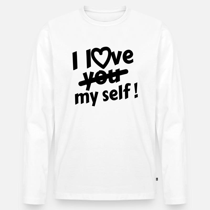 Ich liebe mich selbst! - Männer Premium Bio Langarmshirt - Weiß