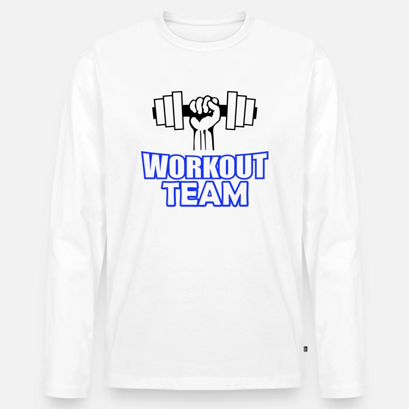 Workout Team - Männer Premium Bio Langarmshirt - Weiß