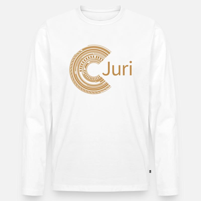 Für Juri - Männer Premium Bio Langarmshirt - Weiß