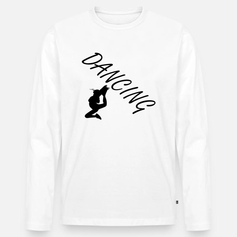 Dancing Dance Music - Männer Premium Bio Langarmshirt - Weiß
