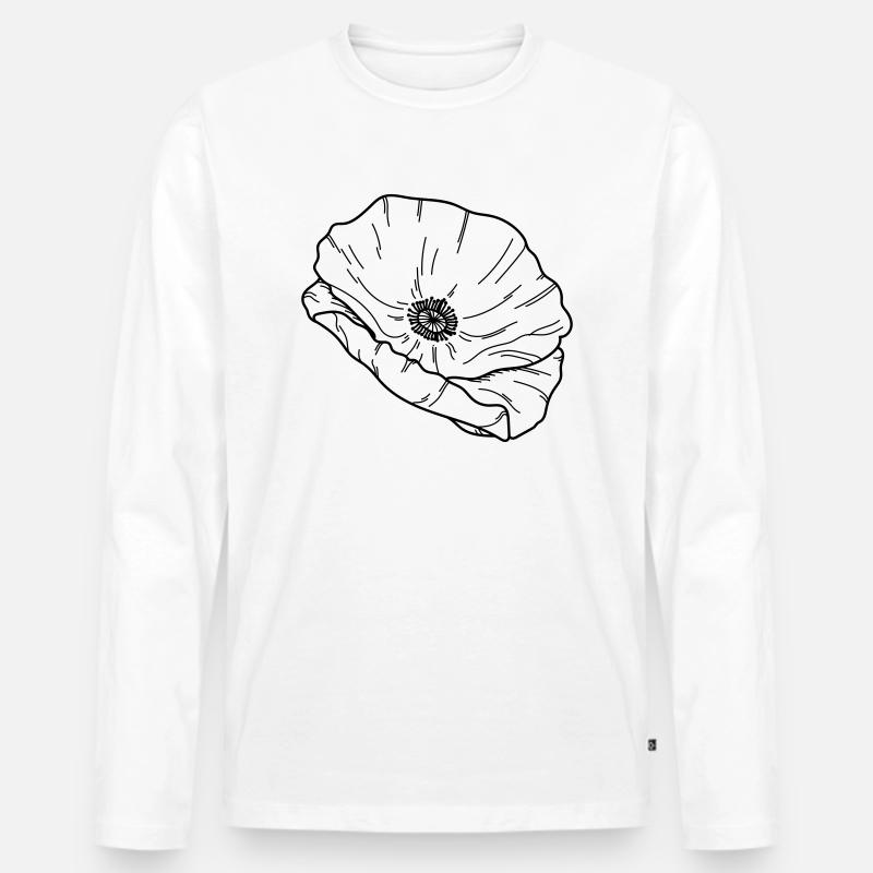 Mohn Blume Blüte - Männer Premium Bio Langarmshirt - Weiß