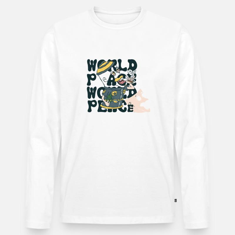 420 Weltfriedens-Rollpolizei - Männer Premium Bio Langarmshirt - Weiß