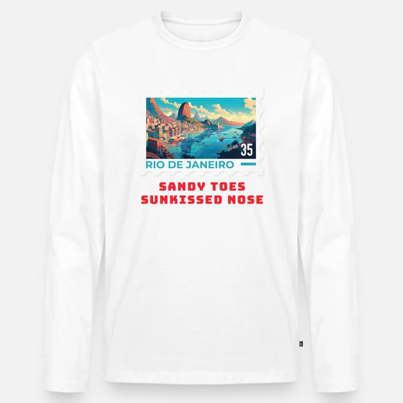 Rio - Männer Premium Bio Langarmshirt - Weiß