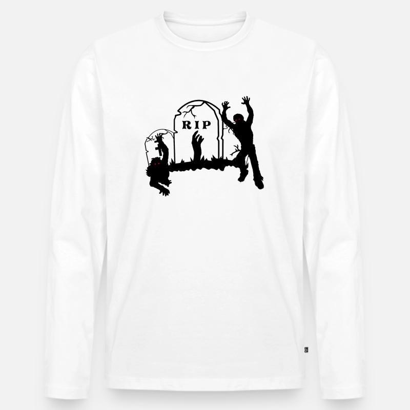 Auferstehende Zombies - Männer Premium Bio Langarmshirt - Weiß
