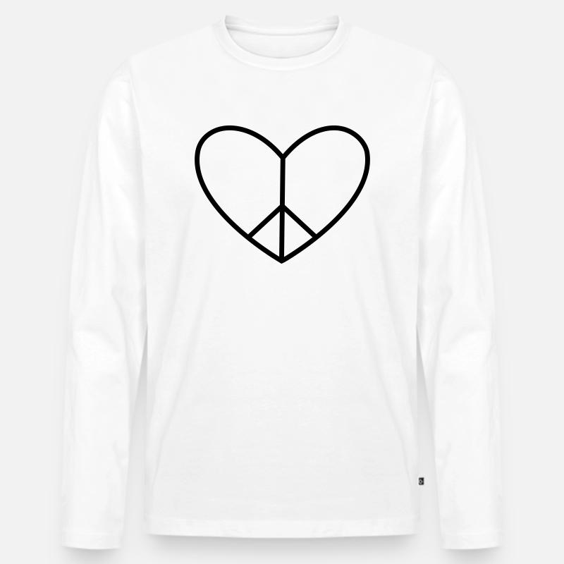 Friede im Herzen - Männer Premium Bio Langarmshirt - Weiß