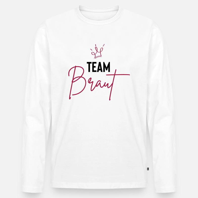 team braut - Männer Premium Bio Langarmshirt - Weiß