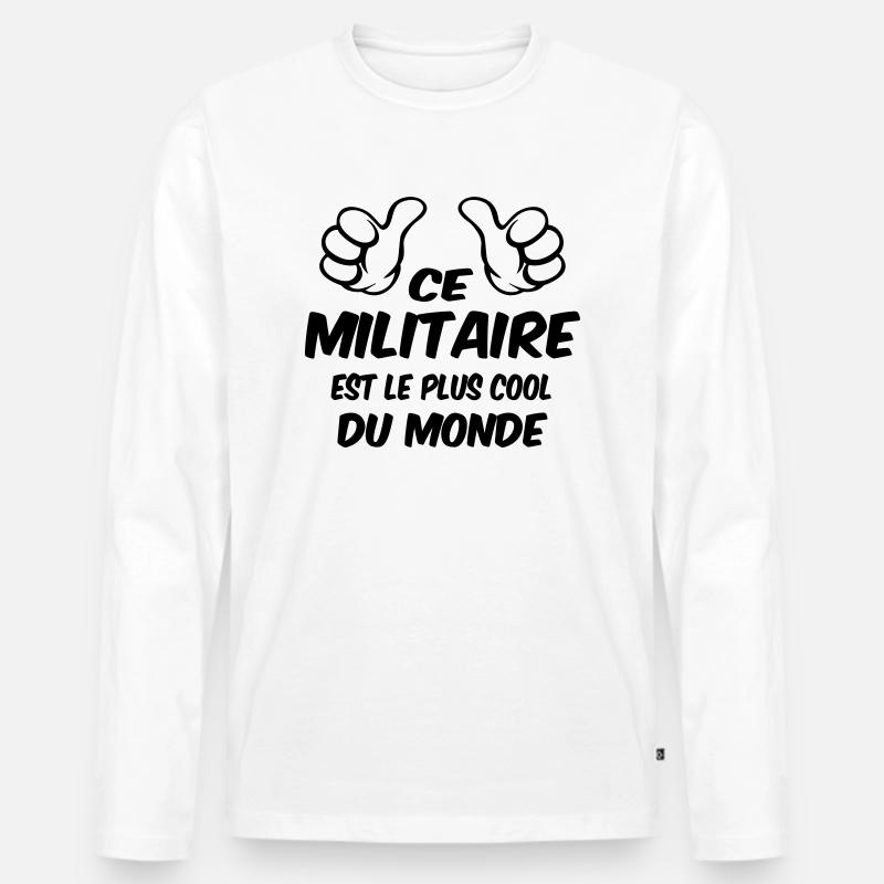 BESTES MILITÄR - Männer Premium Bio Langarmshirt - Weiß
