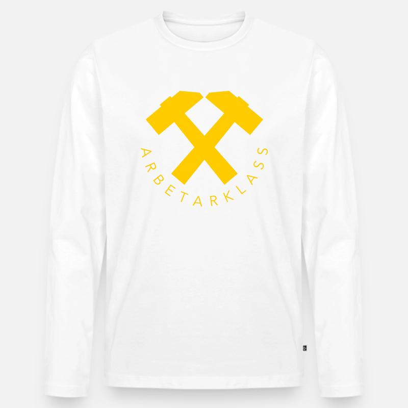 Arbeiterklasse - Männer Premium Bio Langarmshirt - Weiß
