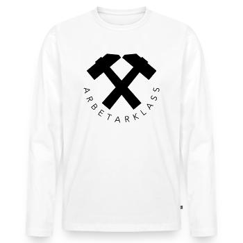Classe ouvrière - T-shirt manches longues Premium bio Homme - blanc - Devant - Nico (187cm)