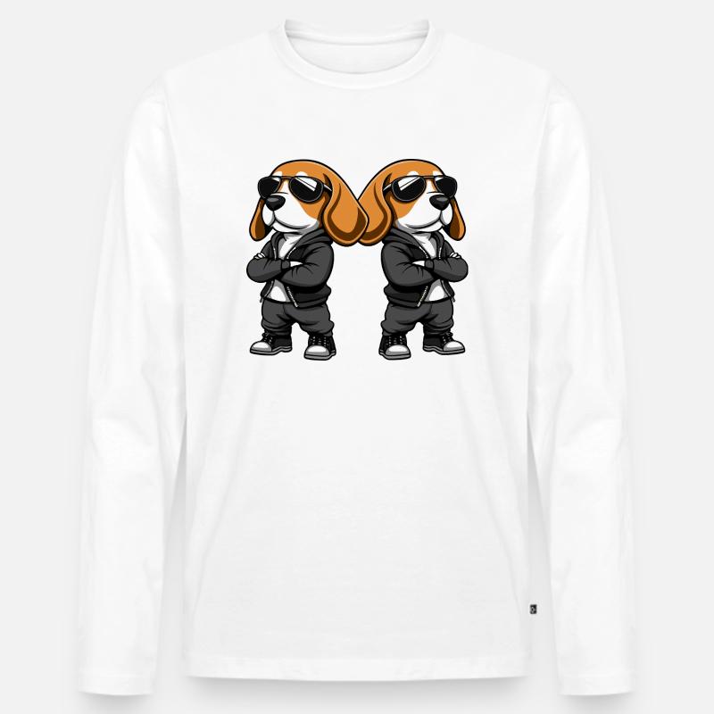 hunde cool - Männer Premium Bio Langarmshirt - Weiß