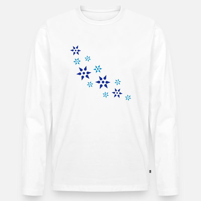 Schneeflocken - Männer Premium Bio Langarmshirt - Weiß