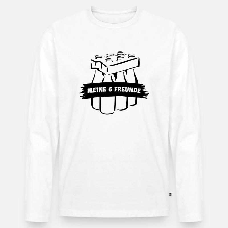 Freunde - Männer Premium Bio Langarmshirt - Weiß
