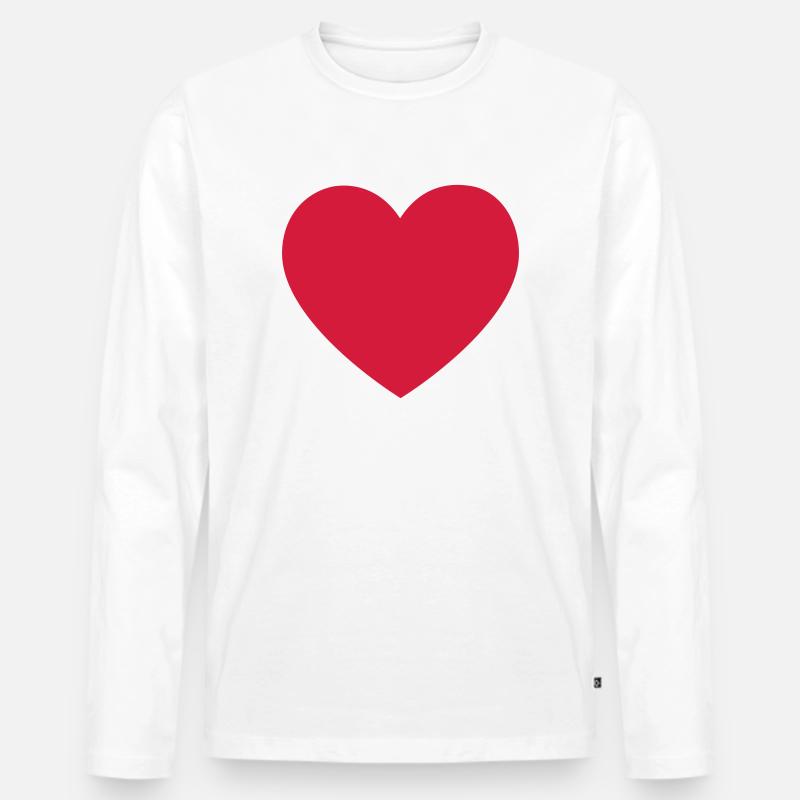Liebe - Männer Premium Bio Langarmshirt - Weiß