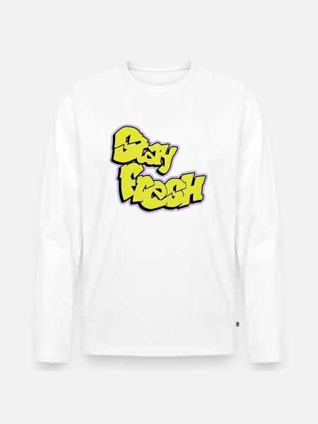 Stay Fresh - Men's Premium Organic Long Sleeve Shirt - white