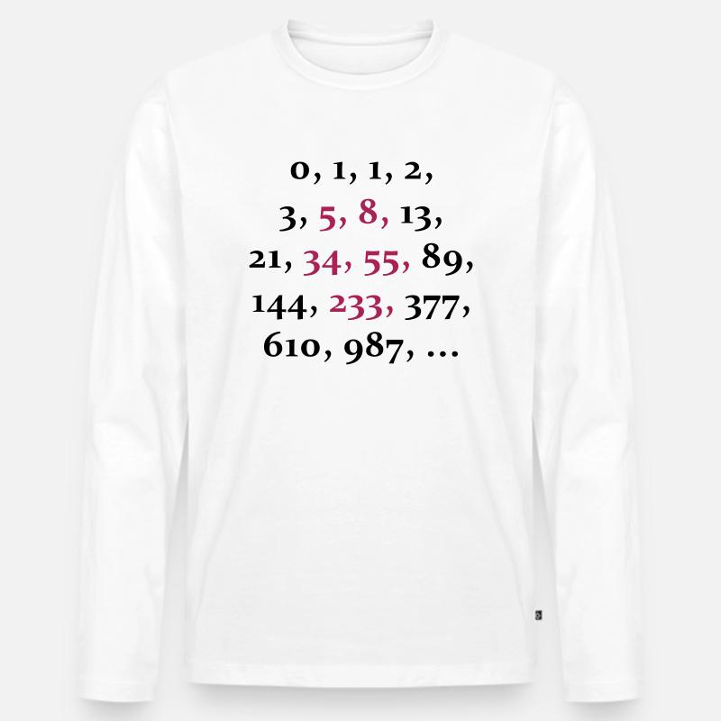 fibonacci sequence (2c) - Männer Premium Bio Langarmshirt - Weiß