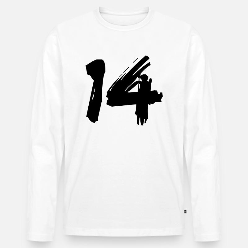 Brushed 14 - Männer Premium Bio Langarmshirt - Weiß
