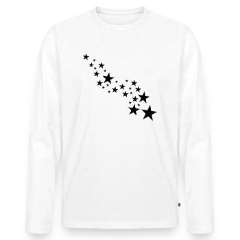 sterne - Männer Premium Bio Langarmshirt - Weiß - Vorne - Nico (187cm)