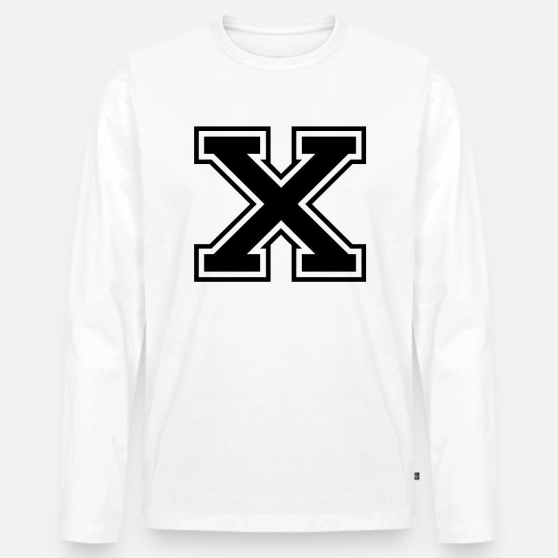 x - Männer Premium Bio Langarmshirt - Weiß