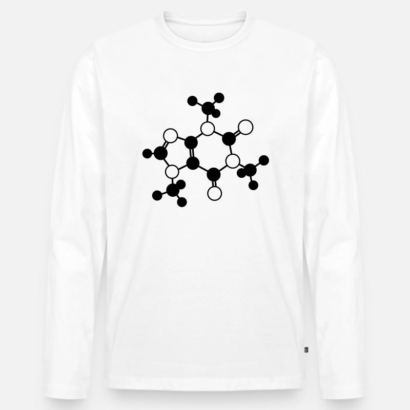 Koffein - Molekül - 1c - Männer Premium Bio Langarmshirt - Weiß